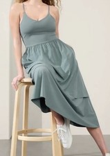 ATHLETA Elation V-Neck Hybrid Dress S Small  Oxidized Copper