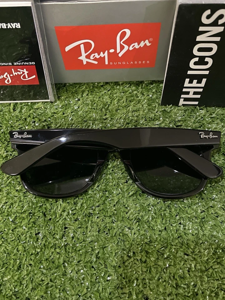Ray-Ban Wayfarer RB2140 Sunglasses Gloss Black Frame And Lens - Image 2 of 4