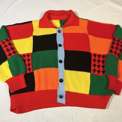 Handmade Harry Styles Cardigan JW Anderson Inspired Oversized Patchwork Sweater