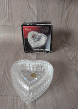 Herzf&ouml;rmige Schmuckschatulle CRISTAL D'ARQUES Garanti echt Bleikristall Schatulle Gebrauchsspuren