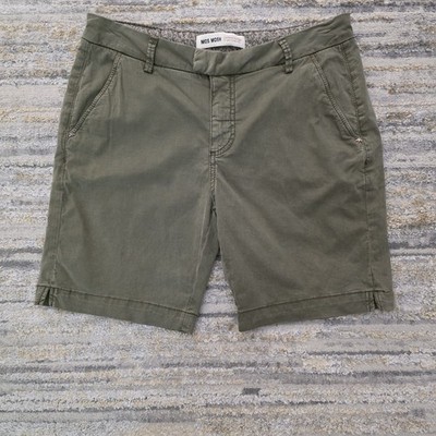Mos Mosh W27 Womens Chino Shorts Khaki Olive Green Stretch Summer Outdoor