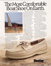 Dexter Navigator Boat Shoe Print Ad Vintage 1989 USA Made Leather