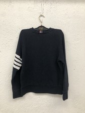 THOM BROWNE Crew Neck Classic 4 Bar Pullover LoopBack Men's Sz 2 Navy X1