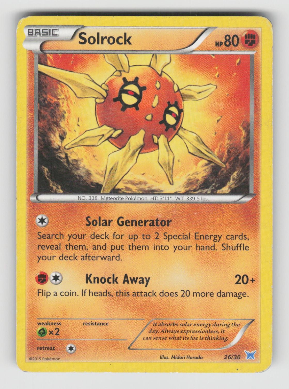 Solrock 12/30 XY Trainer Kit Latias Latios Pokemon Heavily Played
