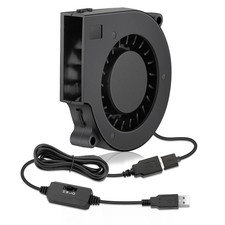 75mm USB Blower Fan, 5V Turbo Cooling, 3 Speed Settings