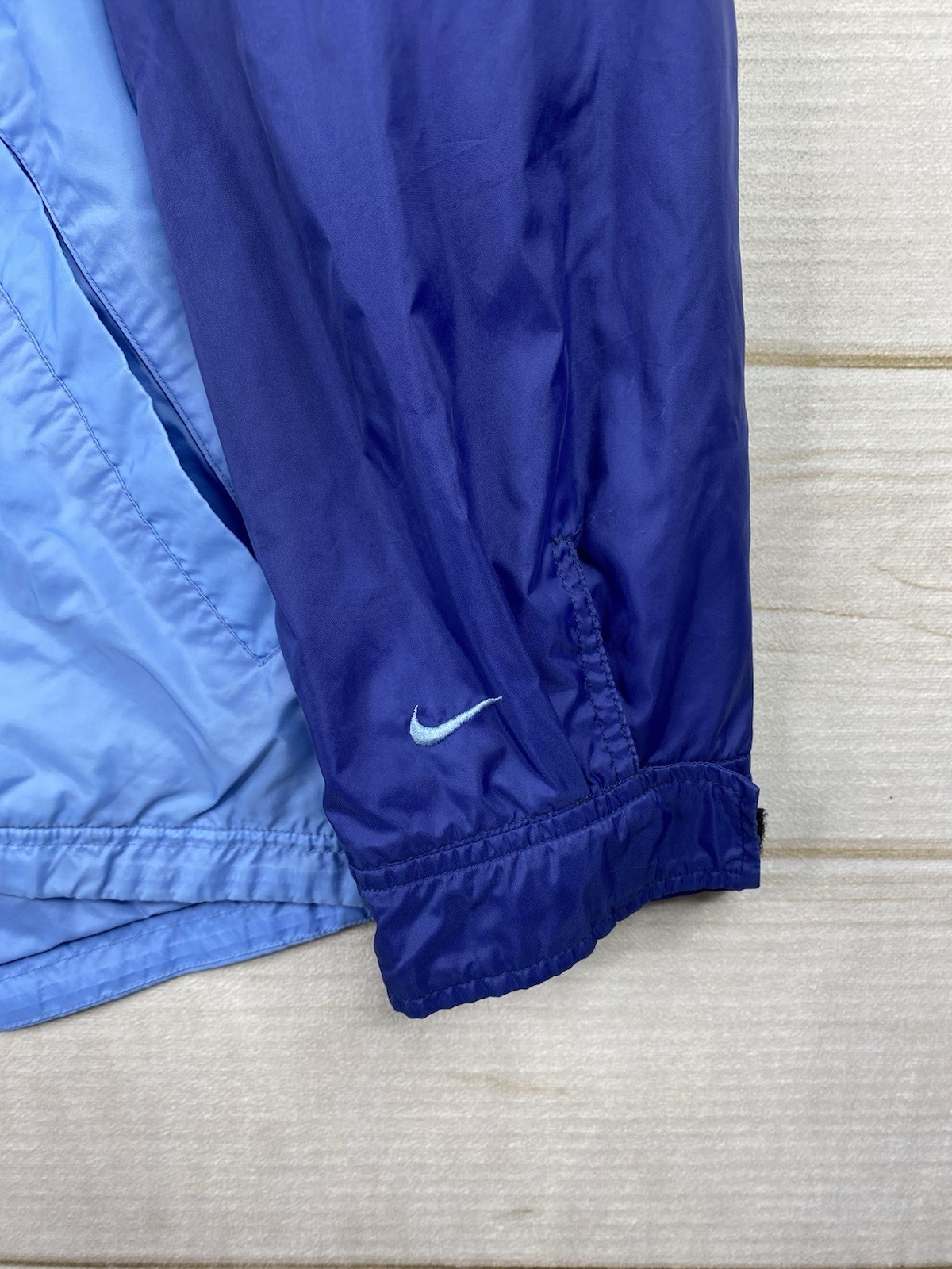SACAI X NIKE Giacca a vento Nike vintage anni 90 uomo XL blu colorblock con cappuccio Y2K foderata in rete
