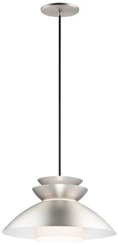Maxim Nordic 14.25" Wide Brushed Platinum Modern Saucer Pendant Light - Picture 1 of 4
