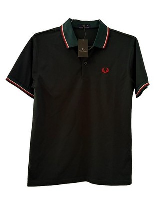 Fred Perry Men s Medium Green Twin Tipped Cotton Polo Shirt NWT