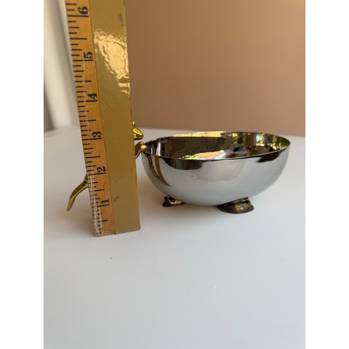 Michael Aram Cat & Mouse Bowl | Brass & Steel Serving Dish | Nut Candy Cheese - Picture 9 of 11