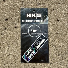 Hks 51007-ak398 Oil Change Record Plate Emblem Genuine Part Jdm