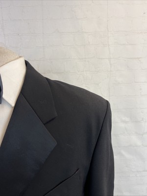 Lazetti Men's Tuxedo Suit 40R 28X31 Black Three Button Formal $795
