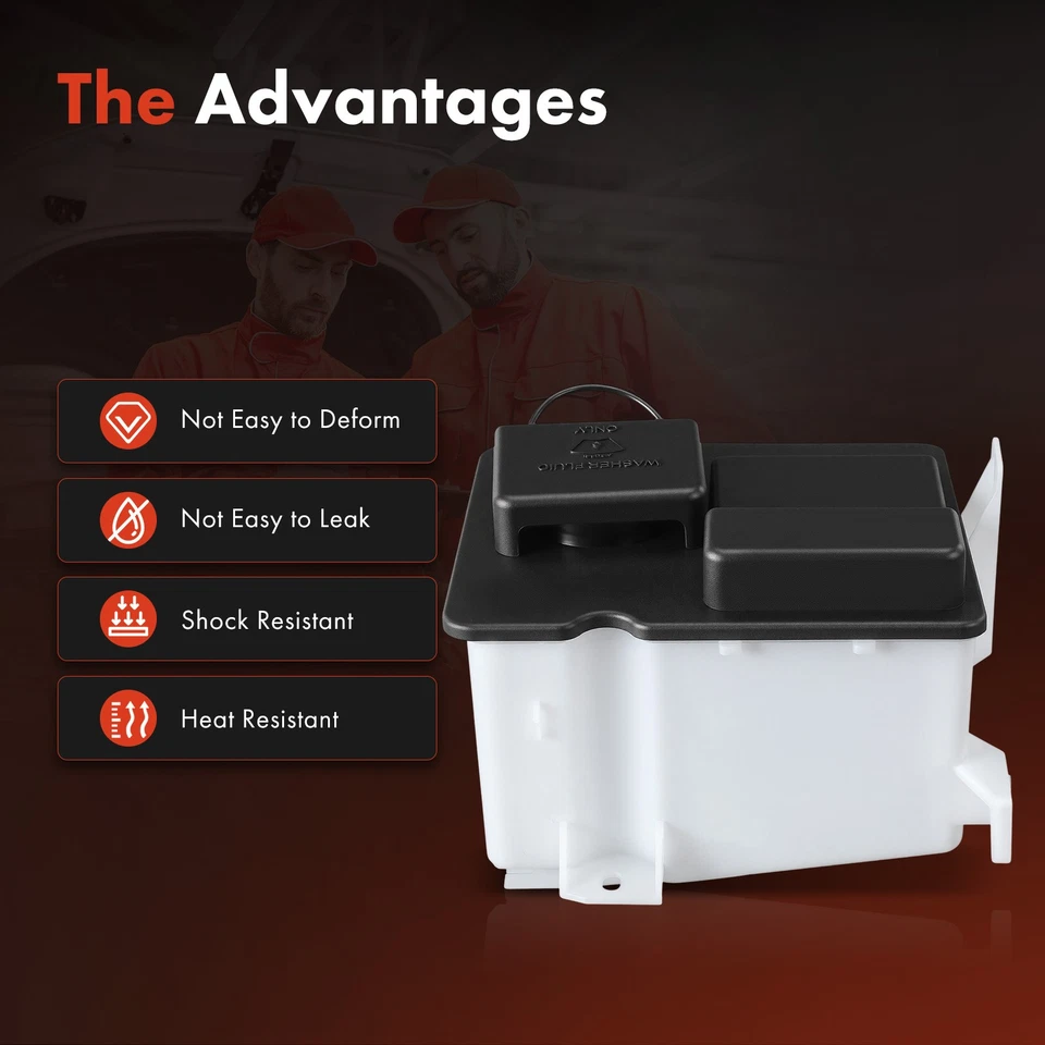 Windshield Washer Reservoir with Cap & Pump for Ford F-150 F-250 Lincoln Mark LT - Image 3 of 4