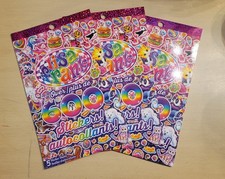 Lisa Frank Sticker Book - 5 Sticker Sheets - Over 600 Stickers