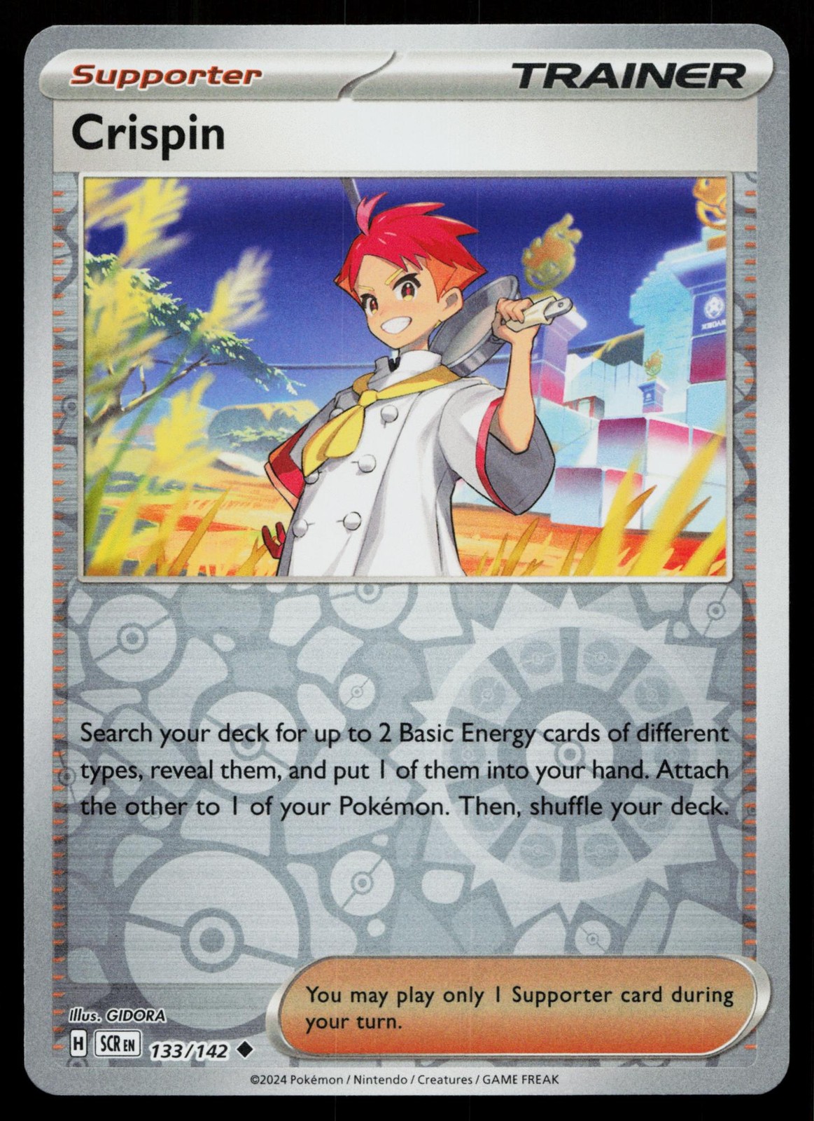 Crispin 133/142 Stellar Crown Pokemon Reverse Holo Near Mint