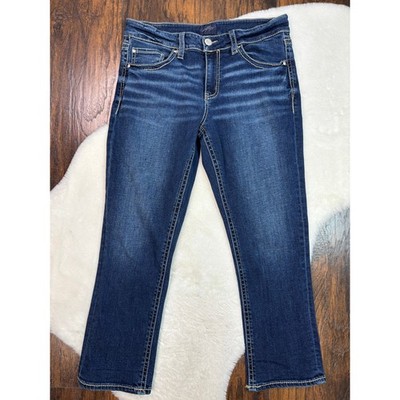 Daytrip Virgo Crop Jeans 30 Dark Wash Mid Rise Flap Pocket Stretch Women's