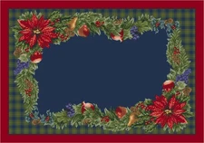 5x8 Milliken Bountiful 00203 Crimson Red Christmas Area Rug - Approx 5'4"x7'8"