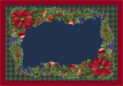 5x8 Milliken Bountiful 00203 Crimson Red Christmas Area Rug - Approx 5'4''x7'8''