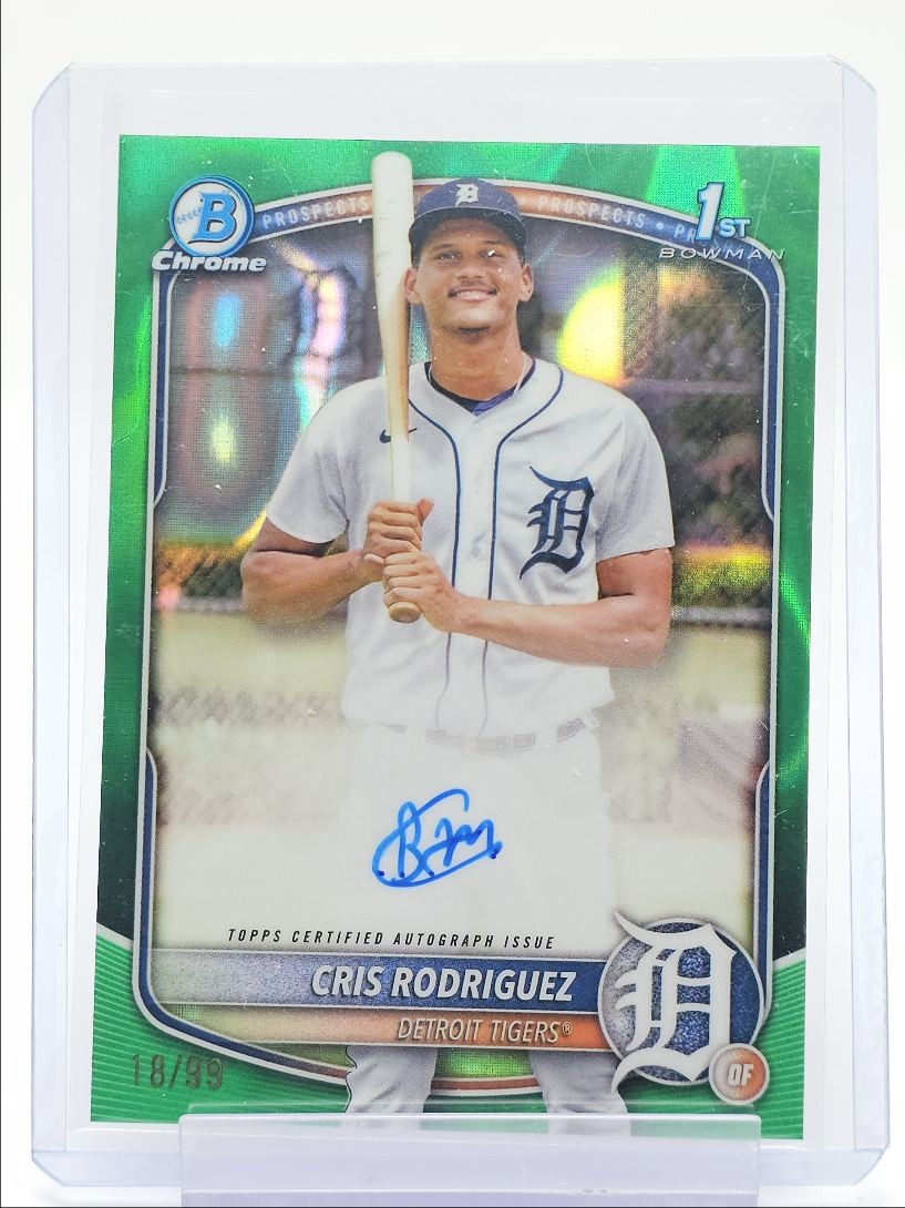 CRIS RODRIGUEZ 2025 BOWMAN CHROME 1ST AUTOGRAPH GREEN LAVA AUTO /99 Q4060