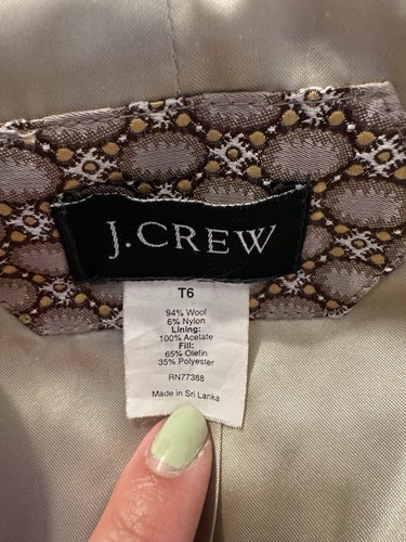 Abrigo J Crew Lana Dama Aislante Talla Alto 6 Longline Carrera Elegante Elegante Cálido - Imagen 5 de 8