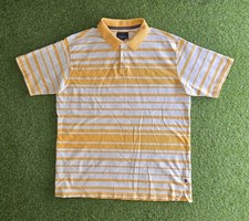 Vtg Phat Farm Yellow White Striped Polo Shirt Men s XXL y2k Skater