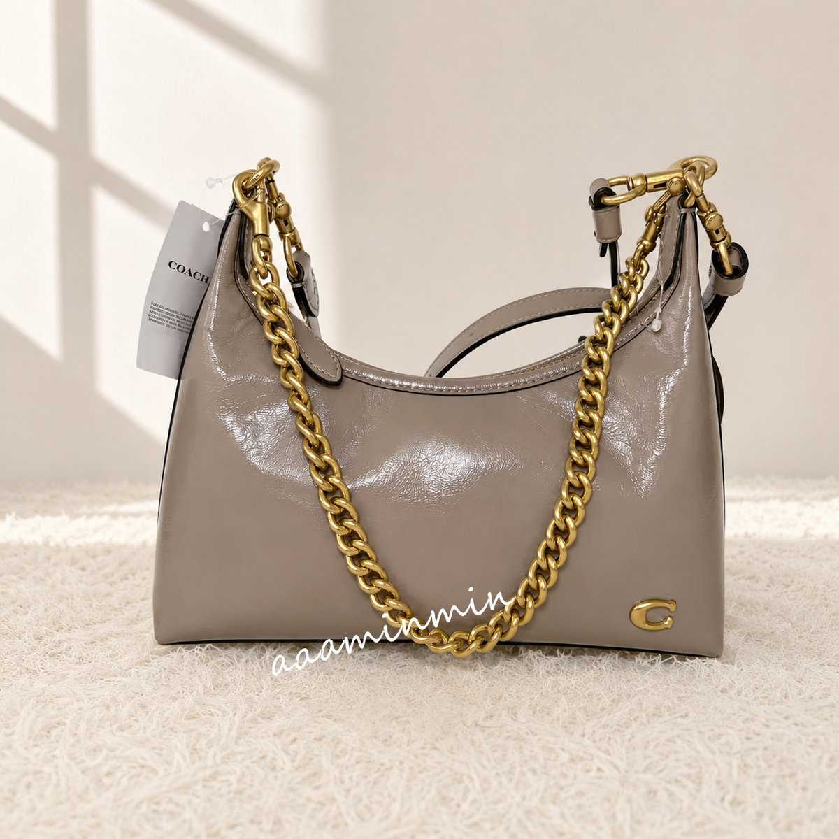 NWT CAD75 COACH Juliet Shoulder Bag 25 Brass/Ash | eBay