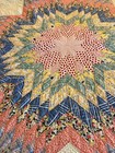 Vintage Signed Cotton & Feedsack Lone Star Starburst Quilt 88 X 68" Hand Sewn — photo 3