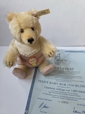 Steiff 1993 Repro 1930 Teddy Baby Boy Blond Bear 25cm 407529 w/cert.