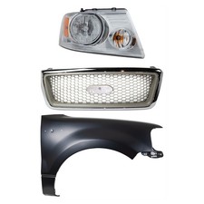Grille Kit For 2004-2006 Ford F-150 With Rh Fender And Headlight Chrome Trim