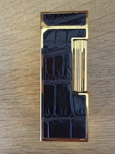 DUNHILL ROLLAGAS ALLIGATOR - GOLD PLATED - SWISS MADE -