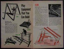 Childrens Playground Equipment How-To build PLANS Jungle Gym-Swing-Slide Wooden