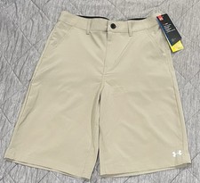 Under Armour Youth Shorts Amphibious Hybrid 18 Boys Desert Sand Khaki HeatGear