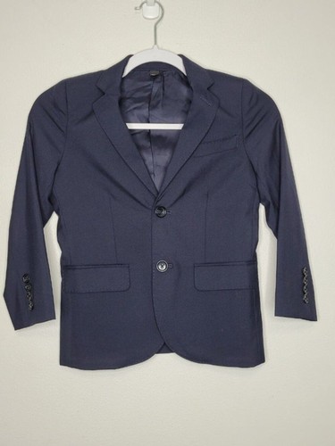 Crewcuts J. Crew Kids Ludlow Blazer Suit Jacket 100% Wool Navy Blue Boy's 7