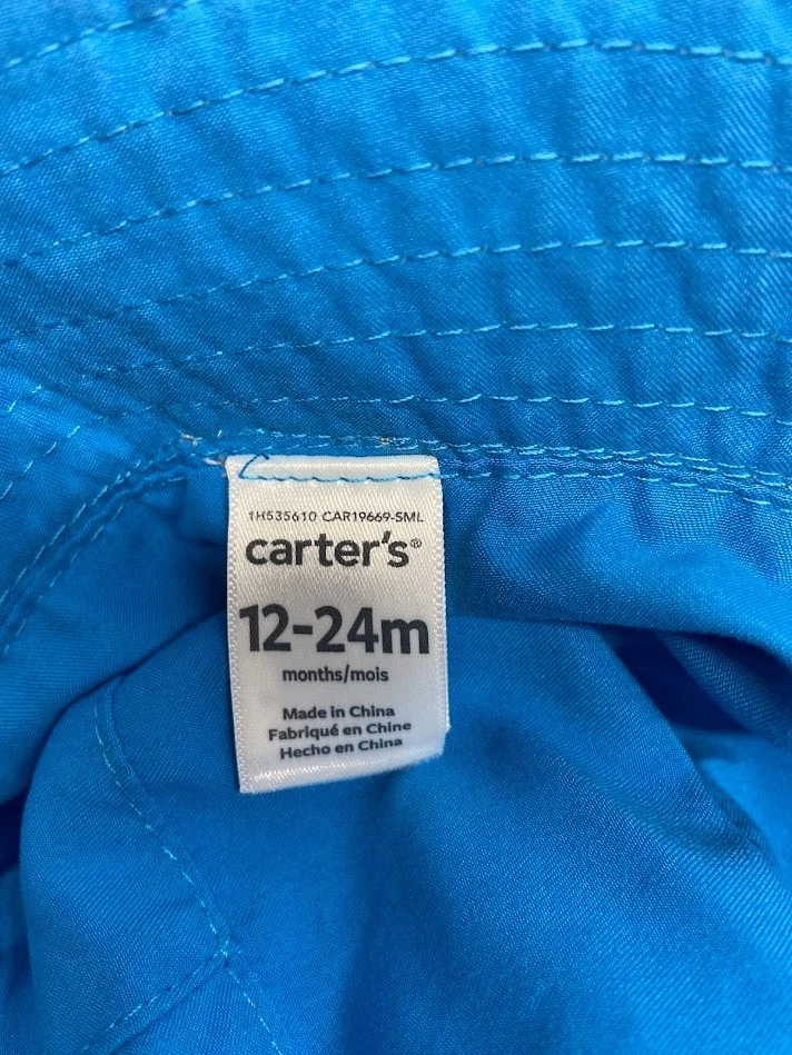 Carters Niños Tiburón Gris y Azul Sol Cubo Sombrero Niño Bebé 12-24 Meses Lote de 2 Foto 2 de 3