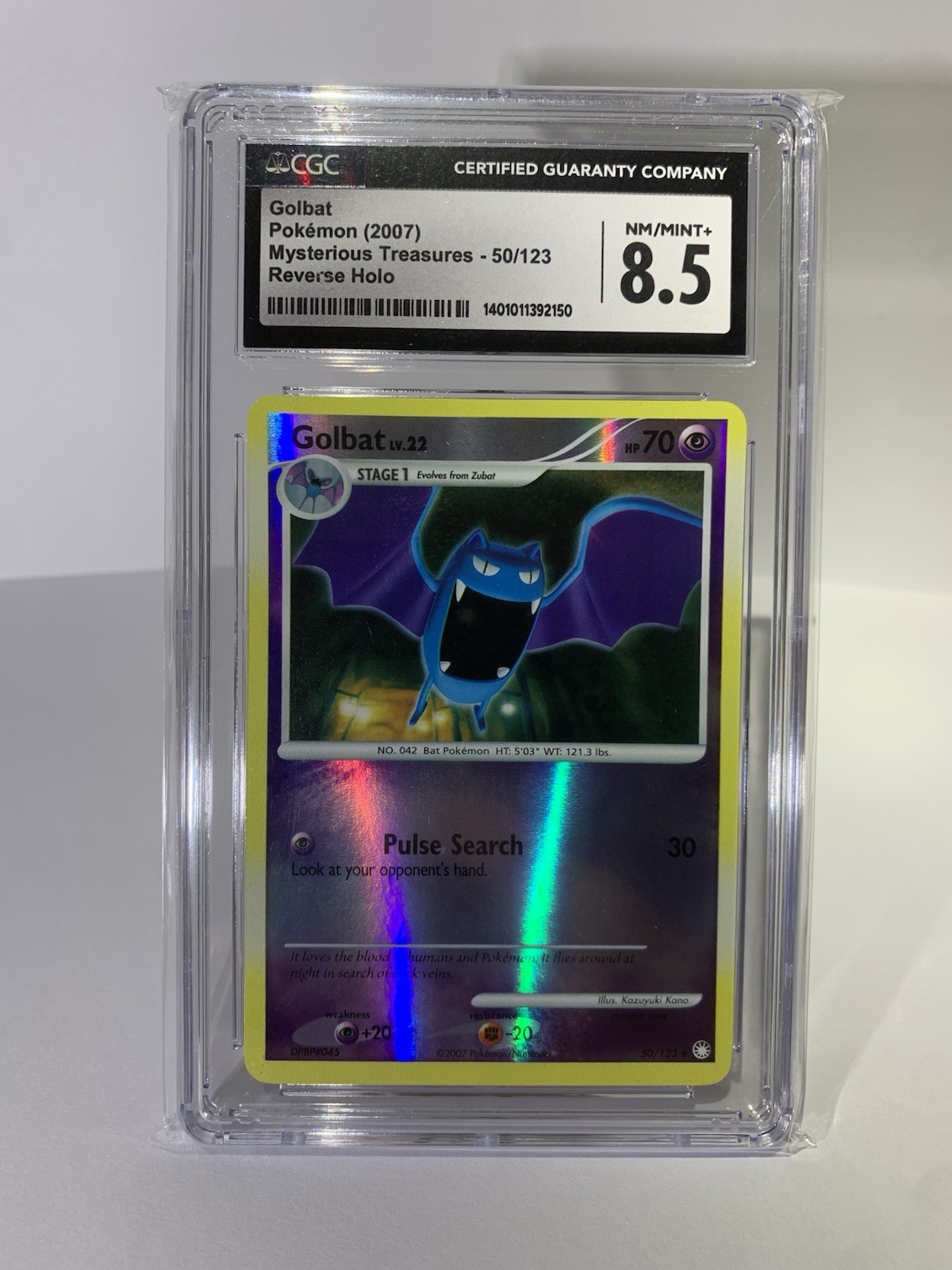 2007 Pokemon Golbat Reverse Holo Mysterious Treasures CGC 8.5