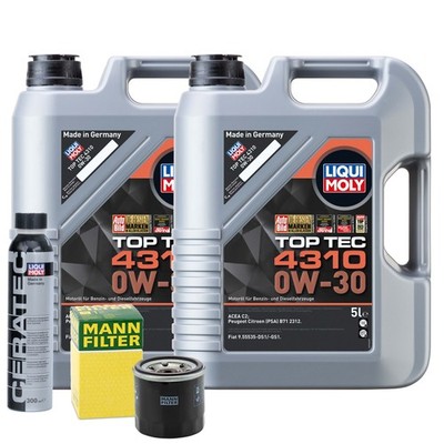 Motoröl 0W30 LIQUI MOLY Top Tec 4310 10L +MANN Ölfilter +Cera Tec