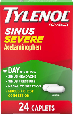 Sinus + Headache Daytime Non-Drowsy Relief Caplets Acetaminophen 325Mg Nasal D