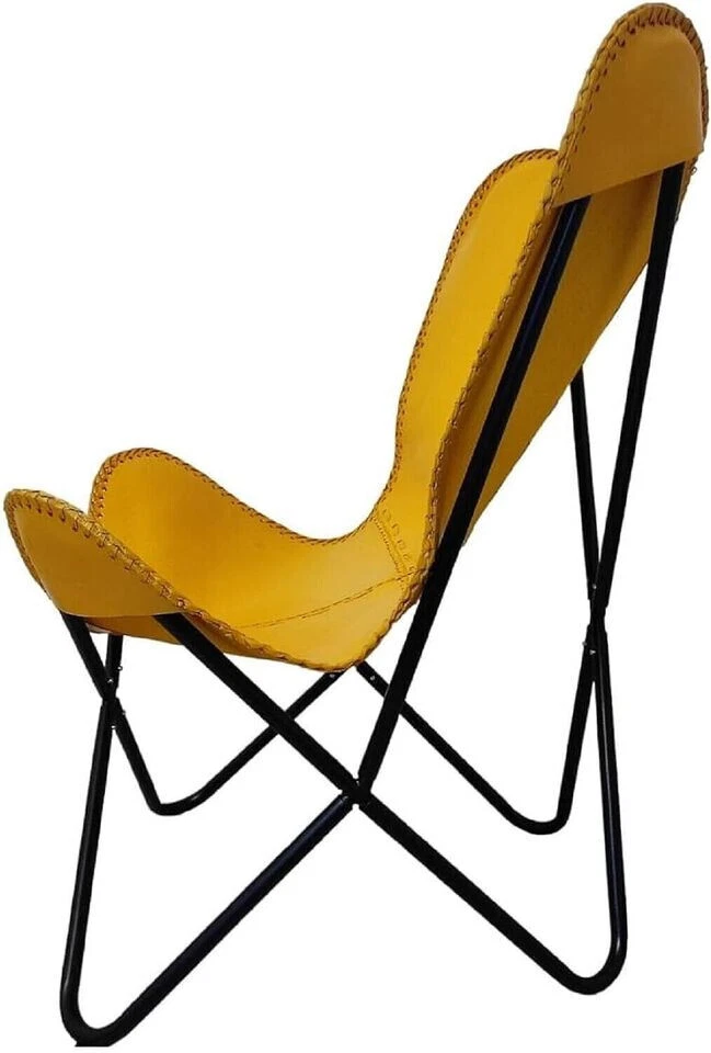 Silla mariposa de cuero, silla vintage, silla de acento, silla de brazo (solo cubierta) Foto 4 de 4