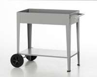 Metall-Hochbeet Mit 2 Pu RäDern - Grau