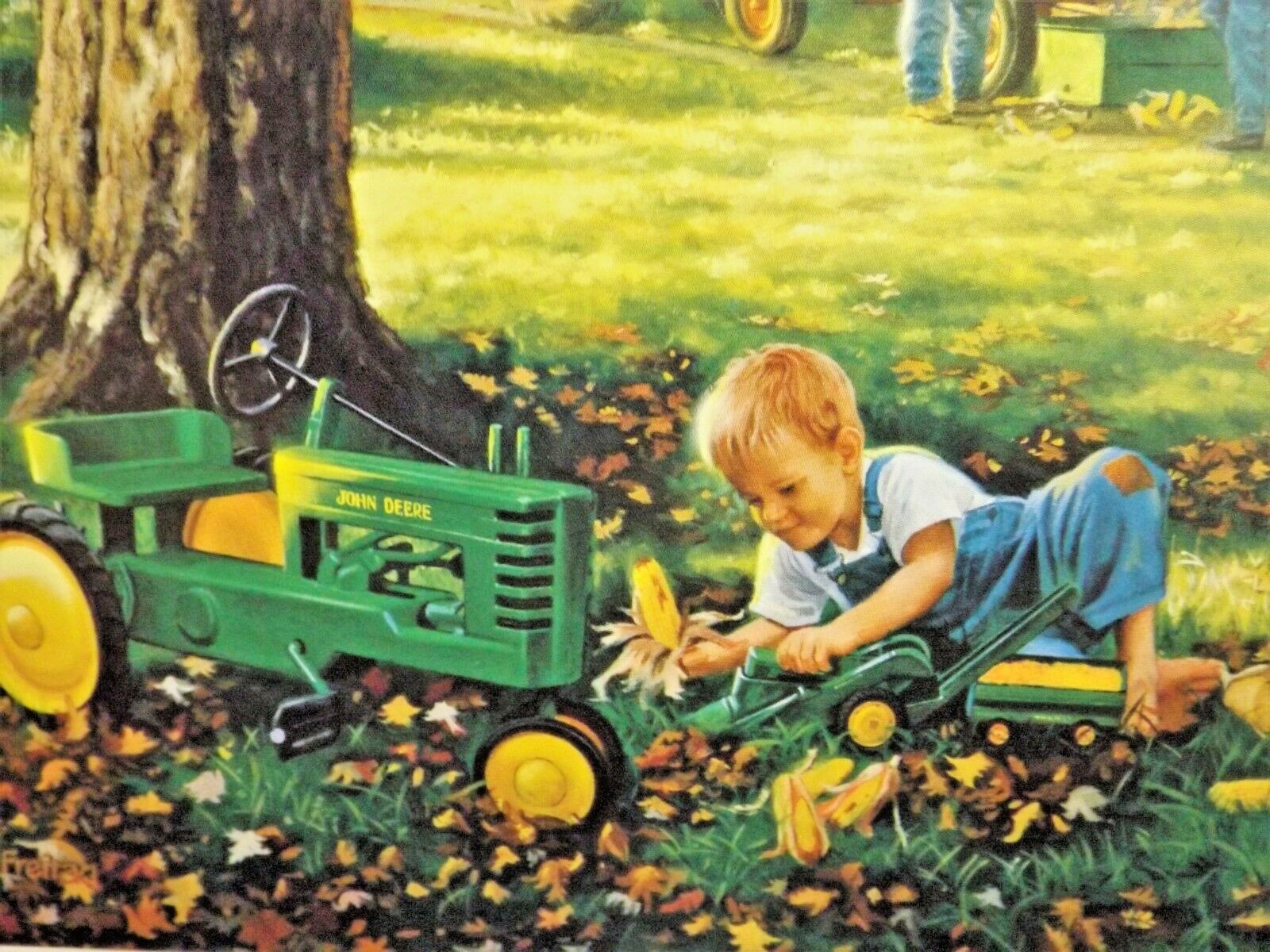 JOHN DEERE TRACTOR ART by CHARLES FREITAG AUTUMN MEMORIES SIGNED