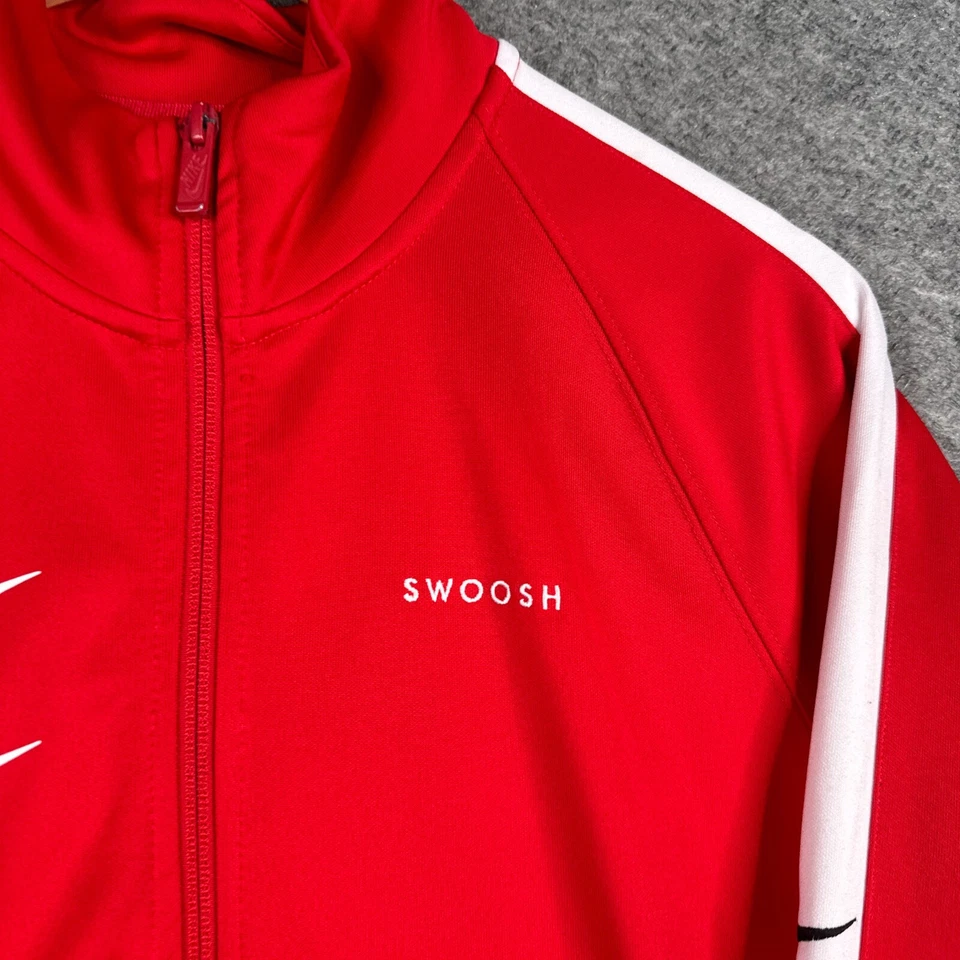 Nike Chaqueta de Pista para Hombres Pequeña Roja Doble Swoosh Cremallera Completa Gimnasio Entrenamiento CJ4884-657 Foto 2 de 4