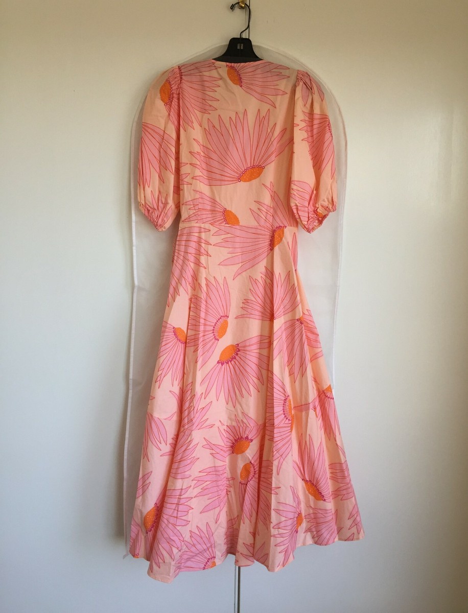 Kate Spade Falling Flowers Wrap Dress Size 10 Cotton MSRP $378 | eBay