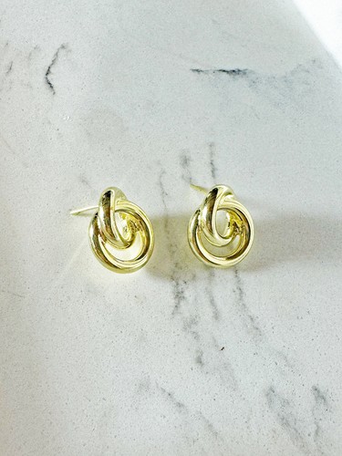 Aretes pequeños Sheila Fajl Sardegna enchapados en oro pulido de 18 k - Imagen 5 de 6
