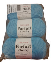 3 Skein Pack Premier Parfait Chunky Polyester Yarn Color 1150-25 Azure New