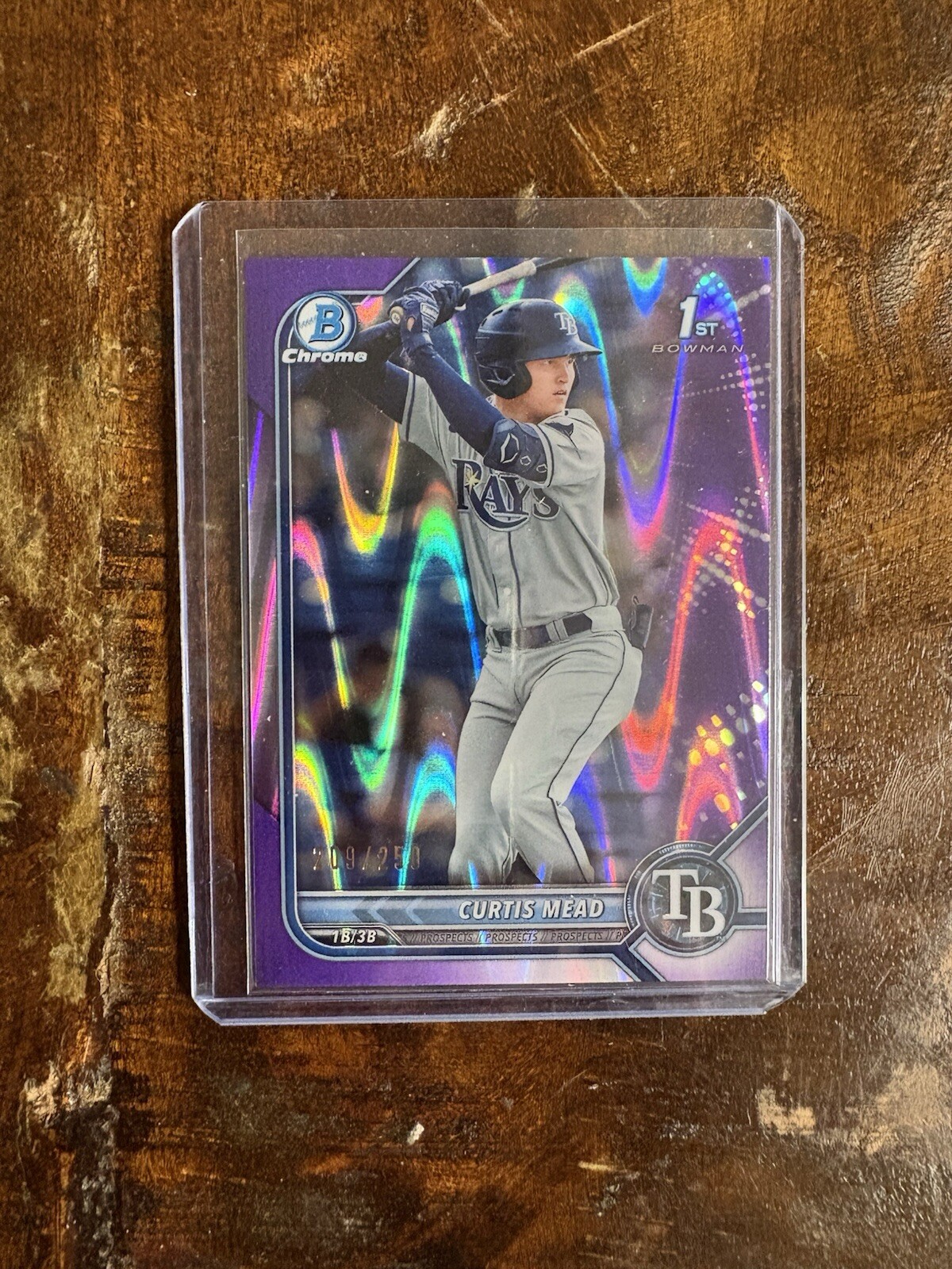 Curtis Mead 2022 Bowman Chrome #BCP-10 Purple RayWave Refractor /250 1st RC