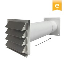 EASYTEC Energiesparender Edelstahl Mauerkasten Ø 100 mm mit 2x Rückstauklappen 