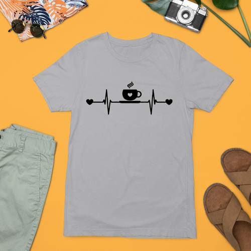 Cup Heart Beat T-shirt Tea Coffee Hot Cold Lovers Addiction Funny Quote Gifts - Picture 13 of 22