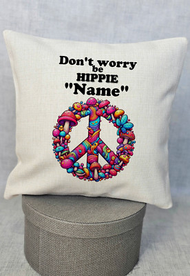 Personalisierte lustige Hippie Peace Kissenhülle Weihnachtsgeschenk Freund Geburtstag