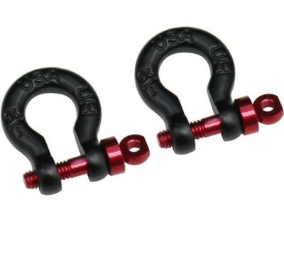 Hot Racing ACC808W01 1/10 Scale Tow Shackle D-Rings Gen8 (Black - 2 Pcs.)