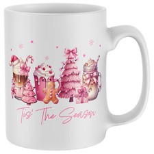 Tis The Season Christmas Mug Autumn Fashion Her Festive Cup Drinks Santa Hat ...