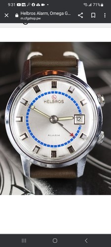 Vintage Helbros Silver Plated Alarm Manual Wind Men's Watch - Picture 7 of 7